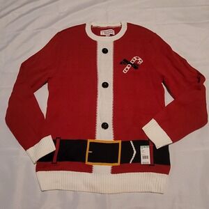 Ugly Christmas Sweater Santa Suit With Candy Cane And Buttons Womens Size Large
